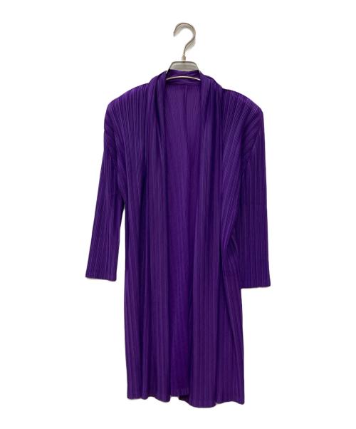 PLEATS PLEASE（プリーツプリーズ）PLEATS PLEASE (プリーツプリーズ) プリーツカーディガン パープル サイズ:3の古着・服飾アイテム