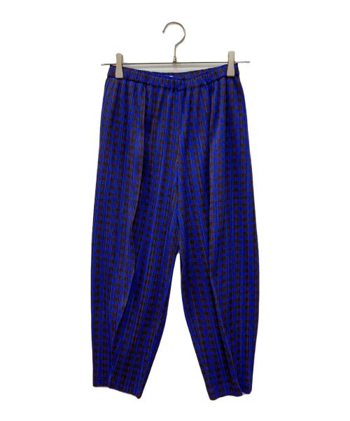 PLEATS PLEASE（プリーツプリーズ）PLEATS PLEASE (プリーツプリーズ) クロップドプリーツパンツ ブルー サイズ:1の古着・服飾アイテム