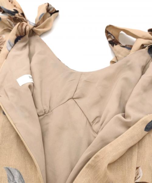 HER LIP TO（ハーリップトゥ）HER LIP TO (ハーリップトゥ) Sunflower-printed midi dress ベージュ サイズ:Mの古着・服飾アイテム