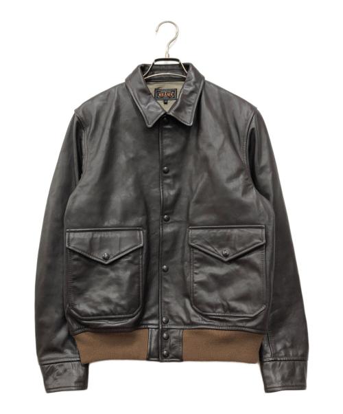 BEAMS PLUS（ビームスプラス）BEAMS PLUS (ビームスプラス) ミリタリーレザーブルゾン ブラウン サイズ:Mの古着・服飾アイテム