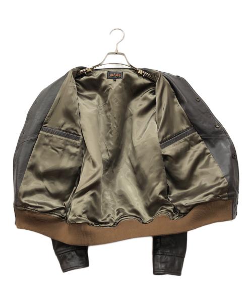 BEAMS PLUS（ビームスプラス）BEAMS PLUS (ビームスプラス) ミリタリーレザーブルゾン ブラウン サイズ:Mの古着・服飾アイテム