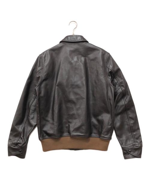 BEAMS PLUS（ビームスプラス）BEAMS PLUS (ビームスプラス) ミリタリーレザーブルゾン ブラウン サイズ:Mの古着・服飾アイテム