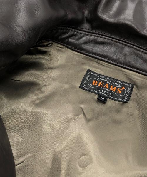 BEAMS PLUS（ビームスプラス）BEAMS PLUS (ビームスプラス) ミリタリーレザーブルゾン ブラウン サイズ:Mの古着・服飾アイテム