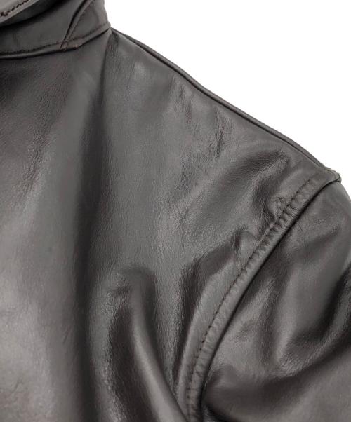 BEAMS PLUS（ビームスプラス）BEAMS PLUS (ビームスプラス) ミリタリーレザーブルゾン ブラウン サイズ:Mの古着・服飾アイテム