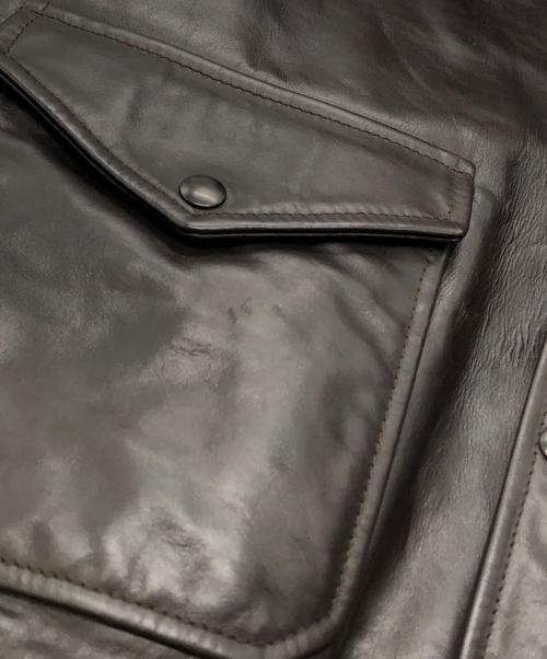 BEAMS PLUS（ビームスプラス）BEAMS PLUS (ビームスプラス) ミリタリーレザーブルゾン ブラウン サイズ:Mの古着・服飾アイテム