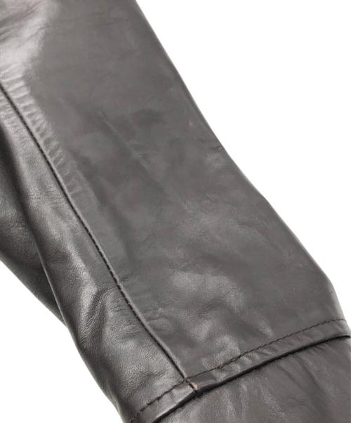 BEAMS PLUS（ビームスプラス）BEAMS PLUS (ビームスプラス) ミリタリーレザーブルゾン ブラウン サイズ:Mの古着・服飾アイテム