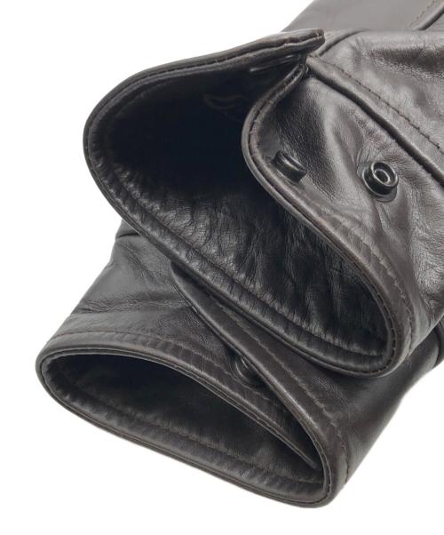 BEAMS PLUS（ビームスプラス）BEAMS PLUS (ビームスプラス) ミリタリーレザーブルゾン ブラウン サイズ:Mの古着・服飾アイテム