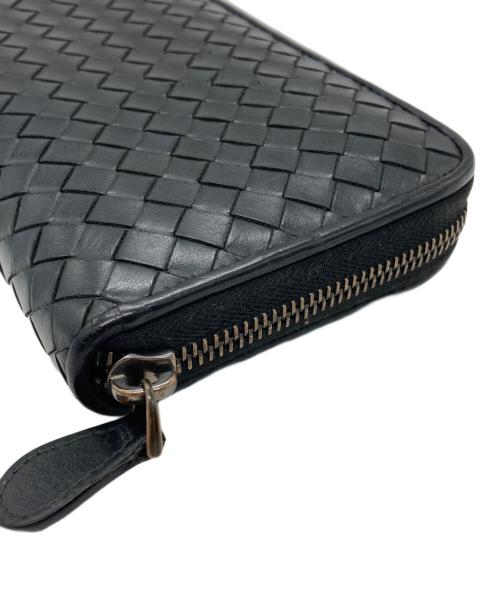 BOTTEGA VENETA（ボッテガベネタ）BOTTEGA VENETA (ボッテガベネタ) イントレチャート ジップロングウォレット ブラックの古着・服飾アイテム