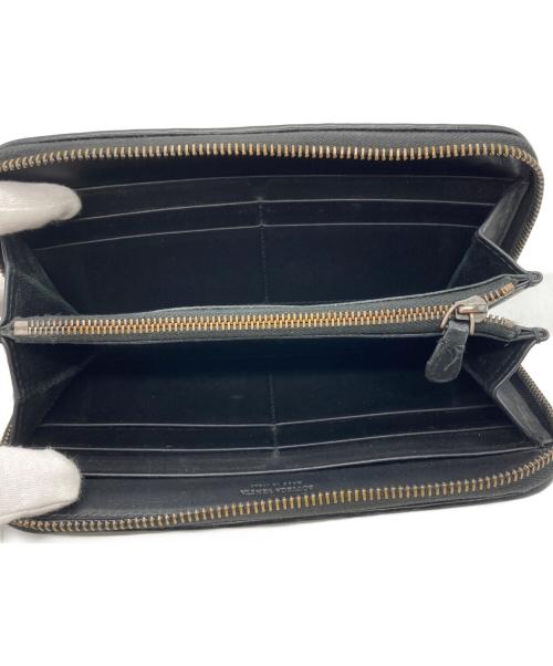 BOTTEGA VENETA（ボッテガベネタ）BOTTEGA VENETA (ボッテガベネタ) イントレチャート ジップロングウォレット ブラックの古着・服飾アイテム