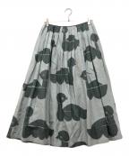 mina perhonenミナ ペルホネン）の古着「sea birds リネンタックスカート」｜グレー