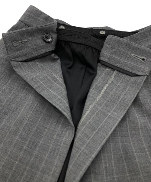 MM6 Maison Margiela（エムエムシックスメゾンマルジェラ）MM6 Maison Margiela (エムエムシックスメゾンマルジェラ) ラップスカート付ストライプロングスカート グレー サイズ:36の古着・服飾アイテム