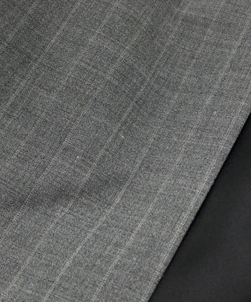 MM6 Maison Margiela（エムエムシックスメゾンマルジェラ）MM6 Maison Margiela (エムエムシックスメゾンマルジェラ) ラップスカート付ストライプロングスカート グレー サイズ:36の古着・服飾アイテム