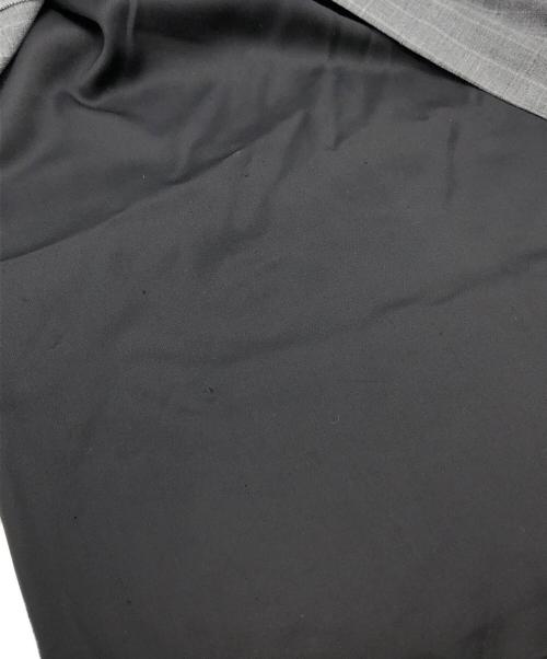 MM6 Maison Margiela（エムエムシックスメゾンマルジェラ）MM6 Maison Margiela (エムエムシックスメゾンマルジェラ) ラップスカート付ストライプロングスカート グレー サイズ:36の古着・服飾アイテム