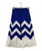 PLEATS PLEASEプリーツプリーズ）の古着「プリーツスカート」｜ブルー×ホワイト