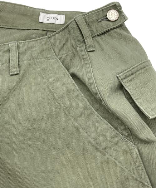 CIOTA（シオタ）CIOTA (シオタ) スビンヘリンボンベイカーパンツ グリーン サイズ:2の古着・服飾アイテム