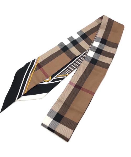 BURBERRY LONDON（バーバリーロンドン）BURBERRY LONDON (バーバリーロンドン) シルクスカーフ ベージュの古着・服飾アイテム