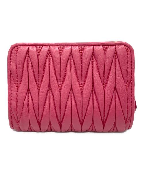 MIU MIU（ミュウミュウ）MIU MIU (ミュウミュウ) 3つ折り財布 ピンク サイズ:下記参照の古着・服飾アイテム