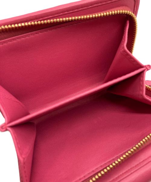 MIU MIU（ミュウミュウ）MIU MIU (ミュウミュウ) 3つ折り財布 ピンク サイズ:下記参照の古着・服飾アイテム