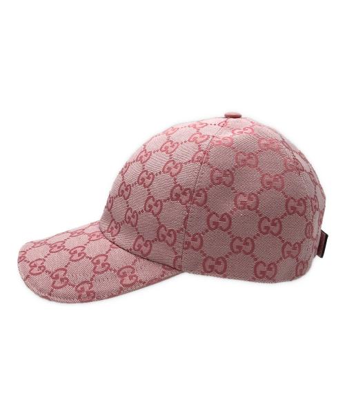 GUCCI（グッチ）GUCCI (グッチ) GGキャンバス コットン キャップ ピンク サイズ:Mの古着・服飾アイテム