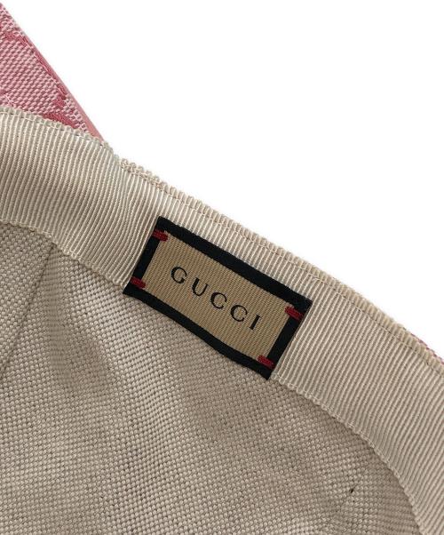 GUCCI（グッチ）GUCCI (グッチ) GGキャンバス コットン キャップ ピンク サイズ:Mの古着・服飾アイテム