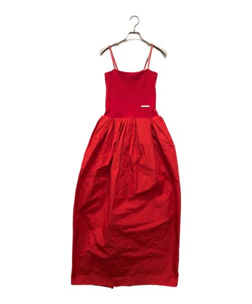 PRANK PROJECT（プランクプロジェクト）PRANK PROJECT (プランクプロジェクト) Knit Combi Bare Dress レッド サイズ:FREEの古着・服飾アイテム