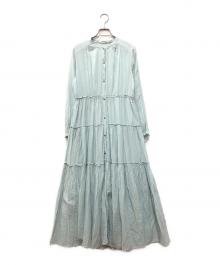 ne quittez pas（ヌキテパ）の古着「Cotton Voile Tiered Maxi Dress」｜ブルー