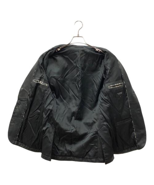 BURBERRY BLUE LABEL（バーバリー ブルー レーベル）BURBERRY BLUE LABEL (バーバリーロンドンブルーレーベル) レザーテーラードジャケット ブラック サイズ:Mの古着・服飾アイテム
