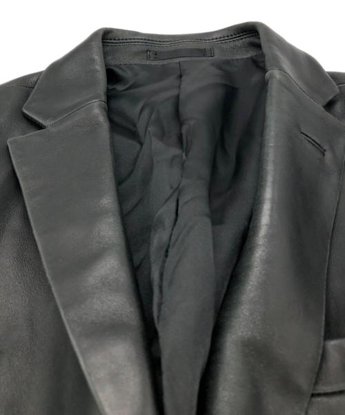 BURBERRY BLUE LABEL（バーバリー ブルー レーベル）BURBERRY BLUE LABEL (バーバリーロンドンブルーレーベル) レザーテーラードジャケット ブラック サイズ:Mの古着・服飾アイテム