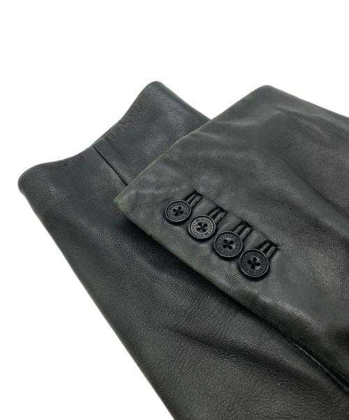 BURBERRY BLUE LABEL（バーバリー ブルー レーベル）BURBERRY BLUE LABEL (バーバリーロンドンブルーレーベル) レザーテーラードジャケット ブラック サイズ:Mの古着・服飾アイテム