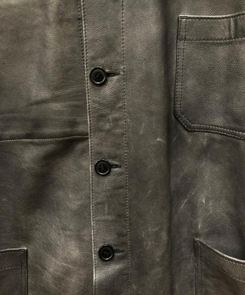 seven by seven（セブンバイセブン）SEVEN BY SEVEN (セブンバイセブン) EURO WORK LEATHER JACKET グレー サイズ:Lの古着・服飾アイテム