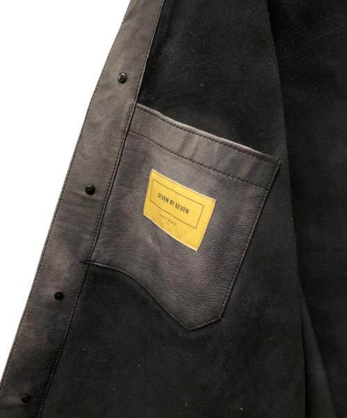 seven by seven（セブンバイセブン）SEVEN BY SEVEN (セブンバイセブン) EURO WORK LEATHER JACKET グレー サイズ:Lの古着・服飾アイテム