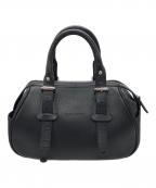 BURBERRYバーバリー）の古着「裏地ノバチェック レザーミニボストンバッグ」｜ブラック