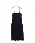 AURALEEオーラリー）の古着「HARD TWIST WOOL DOBBY DRESSキャミソールワンピース」｜ネイビー