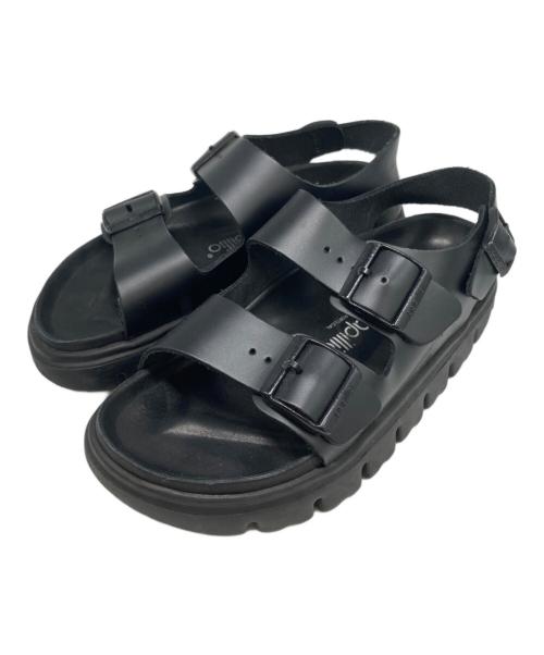 BIRKENSTOCK（ビルケンシュトック）BIRKENSTOCK (ビルケンシュトック) ダブルストラップサンダル ブラック サイズ:24cmの古着・服飾アイテム
