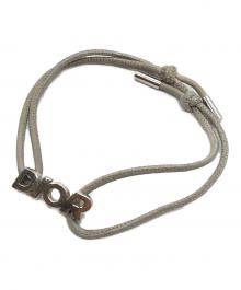 DIOR HOMME（ディオール オム）の古着「レザーロゴブレスレット」｜グレー