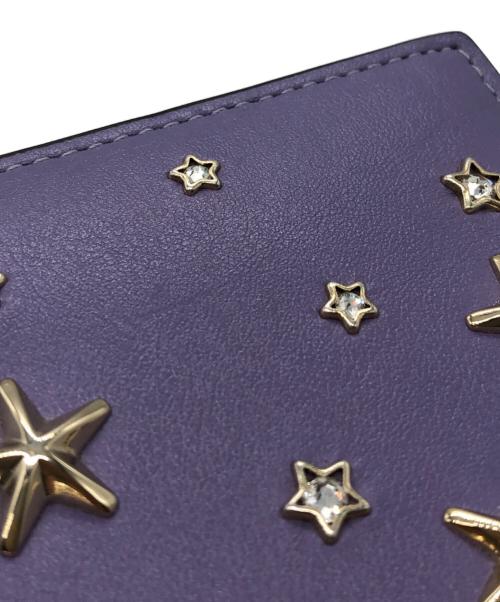 JIMMY CHOO（ジミーチュウ）JIMMY CHOO (ジミーチュウ) HANNI STAR COMPACT WALLET パープルの古着・服飾アイテム