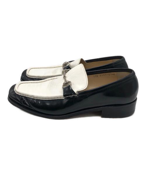 GUCCI（グッチ）GUCCI (グッチ) ビットローファー ホワイト×ブラック サイズ:EU41 1/2の古着・服飾アイテム