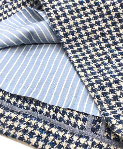 45R（フォーティファイブ・アール）45R (フォーティファイブ・アール) 千鳥柄ワンピース ブルーの古着・服飾アイテム