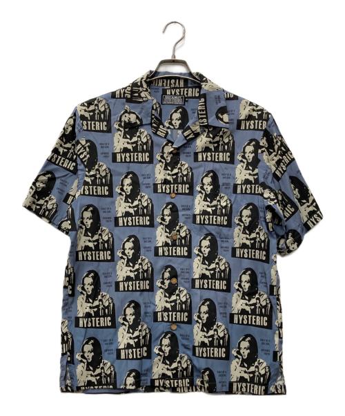 Hysteric Glamour（ヒステリックグラマー）Hysteric Glamour (ヒステリックグラマー) 総柄FICTIONシャツ ネイビー サイズ:Mの古着・服飾アイテム