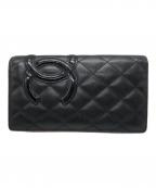CHANELシャネル）の古着「カンボンラインココマーク長財布」｜ブラック