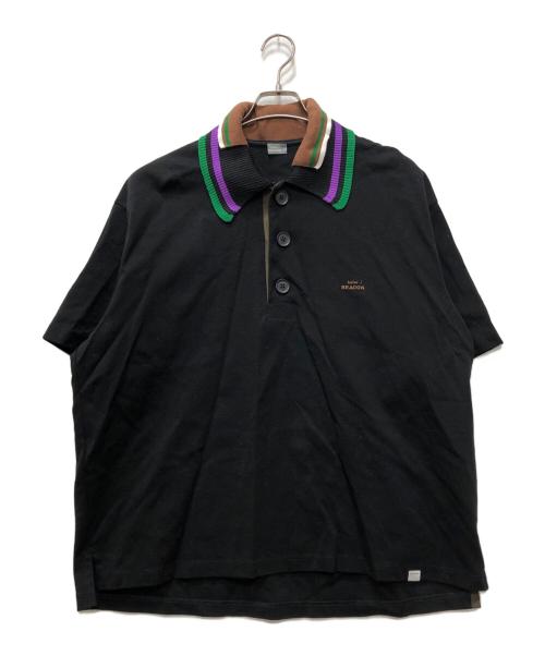 kolor/BEACON（カラービーコン）kolor/BEACON (カラービーコン) ニットカラ―ポロシャツ ブラック サイズ:2の古着・服飾アイテム