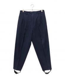 Yohji Yamamoto pour homme（ヨウジヤマモト プールオム）の古着「ウール2タックパンツ」｜ネイビー