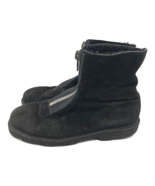 Yohji Yamamoto pour homme（ヨウジヤマモト プールオム）Yohji Yamamoto pour homme (ヨウジヤマモト プールオム) スエードレザーフロントジップボアブーツ ブラック サイズ:2の古着・服飾アイテム