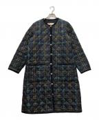 Traditional Weatherwearトラディショナルウェザーウェア）の古着「ノーカラーキルティングコート」｜ネイビー