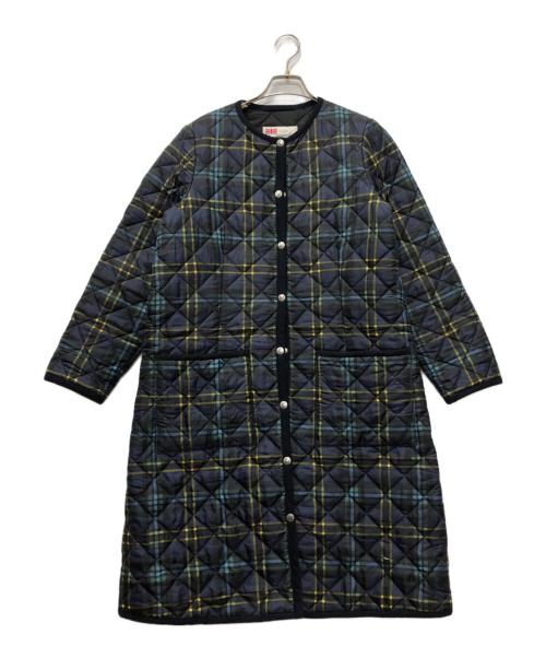 Traditional Weatherwear（トラディショナルウェザーウェア）Traditional Weatherwear (トラディショナルウェザーウェア) ノーカラーキルティングコート ネイビー サイズ:36の古着・服飾アイテム
