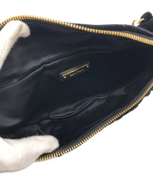 MIU MIU（ミュウミュウ）MIU MIU (ミュウミュウ) VELVET BELT BAG BLACK ブラックの古着・服飾アイテム