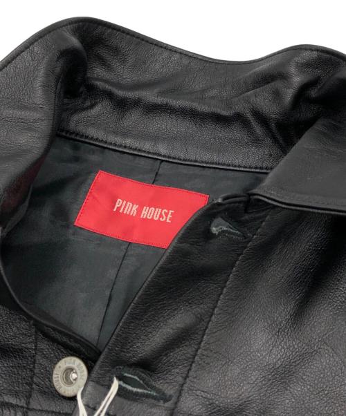 PINK HOUSE（ピンクハウス）PINK HOUSE (ピンクハウス) レザージャケット ブラック サイズ:Mの古着・服飾アイテム