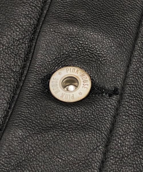 PINK HOUSE（ピンクハウス）PINK HOUSE (ピンクハウス) レザージャケット ブラック サイズ:Mの古着・服飾アイテム