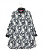 graniphグラニフ）の古着「総柄シャツ」｜ホワイト