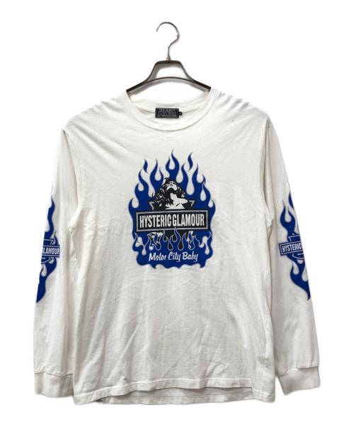 Hysteric Glamour（ヒステリックグラマー）Hysteric Glamour (ヒステリックグラマー) MOTOR CITY BABY ロングＴシャツ ホワイト サイズ:Mの古着・服飾アイテム